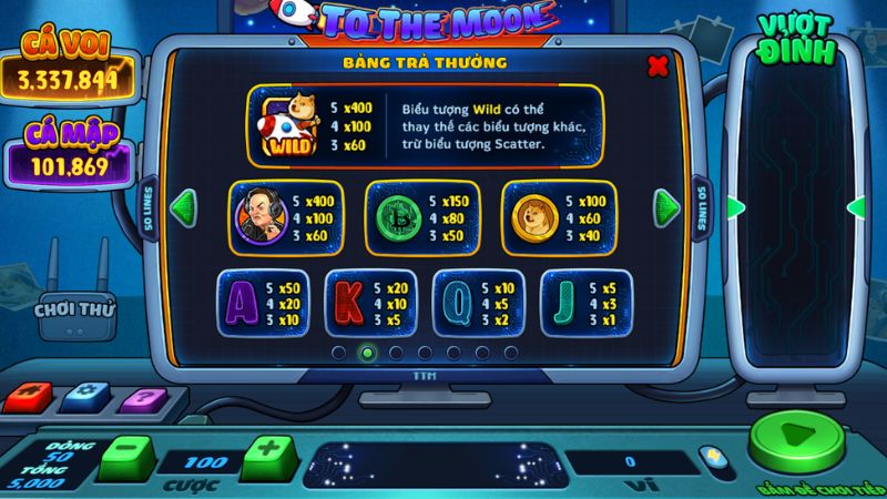 Slot game To The Moon HitClub hấp dẫn